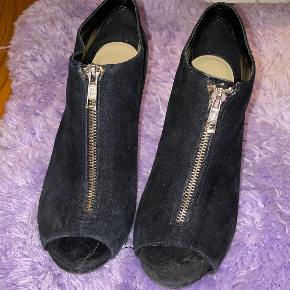 Black Suede High Heel Booties